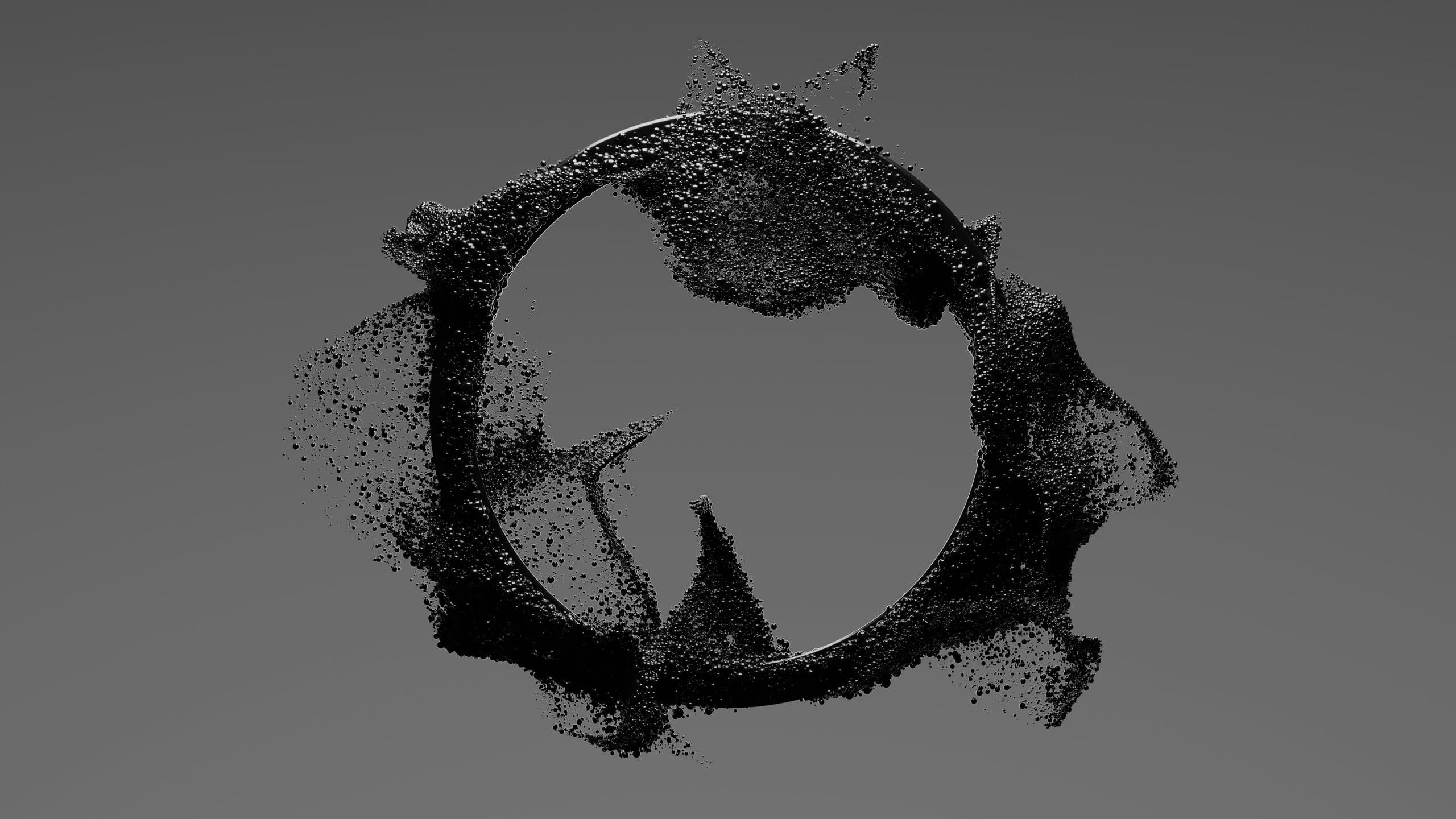 A particle ring assembling into a system — Hanting Zhu's enterprise AI.